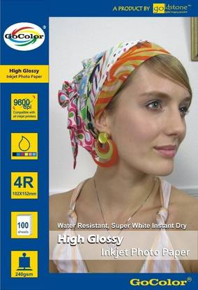 Gocolor High Glossy 240 GSM - 100 Sheets Inkjet Photo Paper Unruled 4R 240 gsm Photo Paper