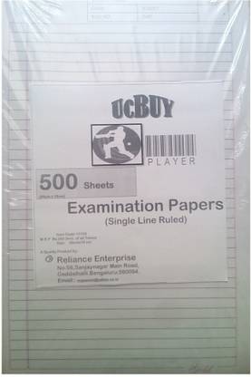 UcBuy Exam Paper Ruled Long FullScap Size 100 gsm A4 paper