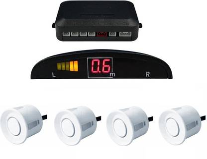 Celix PARKSENS1c63 Car Reverse Parking Sensor with LED Display 200-30cm Range- White Parking Sensor