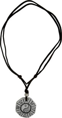 Get Fatang Yin Yang Double-sided Locket with Adjustable Suede Chain Wood