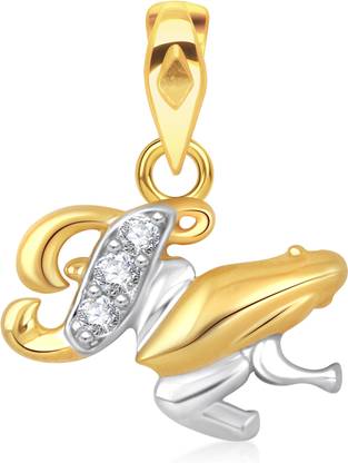 VK Jewels Initial Letter F Alphabet Collection Gold Plated for Women & Girls Cubic Zirconia Alloy Pendant