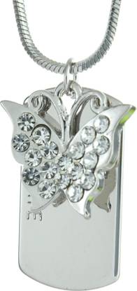 HIGH TRENDZ Silver Zircon Alloy Pendant Set