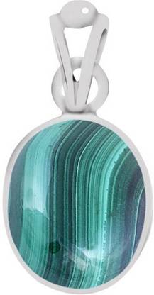 CLARA Certified Malachite (Daana Firang) 4.8cts or 5.25ratti Malachite Sterling Silver Pendant