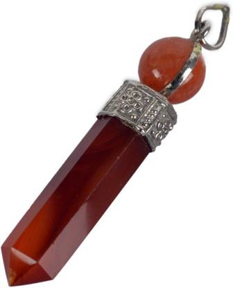 EXCEL Stone Carving Red Carnelian Pencil Pendant Lockeet Silver Agate Stone Pendant