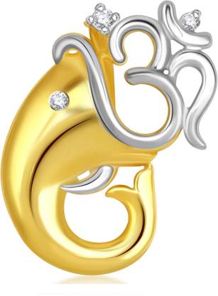 VK Jewels Om Vakratund Gold Plated for Women & Girls Cubic Zirconia Alloy Pendant