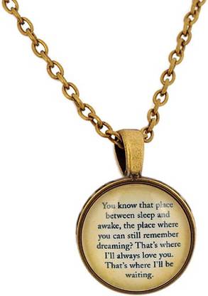 Young & Forever Peter Pan Quote You Know That Place Between Sleep And Awake Alloy Pendant