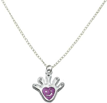 Angel Glitter Give Me Hi5 Purple Metal Pendant