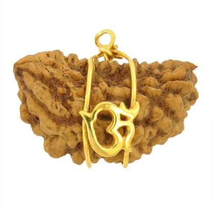 Nirvana Gems Lord Shiva for Success, Wealth and Happiness Gold-plated Beads Wood Pendant