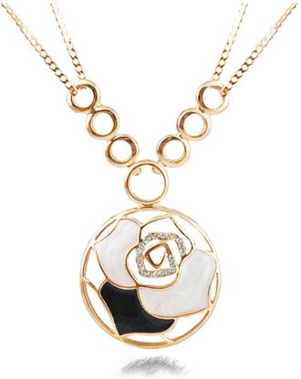 Silver Shoppee Sparkled Whirl Gold-plated Alloy Pendant