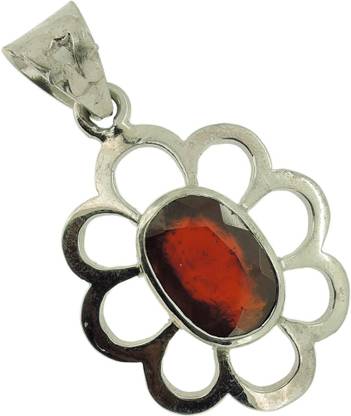 Rashi Ratan Jaipur Gomed-1 Garnet Silver Pendant