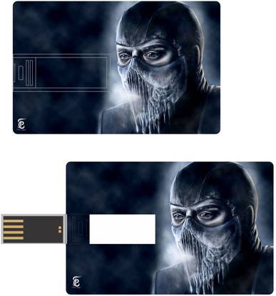 Print Shapes Mortal kombat sub zero ice cold blue Credit Card Shape 8 GB Pen Drive Compatible with Desktop Computer, Laptop USB 2.0 Plastic Case