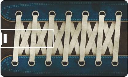 PRINTLAND Credit Card Shoe Laces PC80682 8 GB Pen Drive Compatible with Desktop Computer, Laptop USB 2.0 Plastic Case