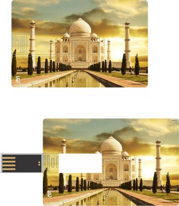 Print Shapes Taj Mahal Front Credit Card Shape 8 GB Pen Drive Compatible with Desktop Computer, Laptop USB 2.0 Plastic Case