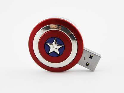 MARVEL Captain America 8 GB Pen Drive Compatible with Desktop Computer, Tablet, Television, Laptop USB 2.0 Plastic Case