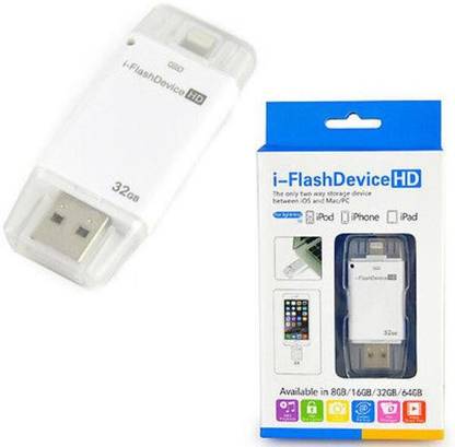 Gadget Bucket iFlash Device 32GB Memory Two way Storage Device 32 GB Pen Drive Compatible with Mobile USB 3.0 Plastic Case