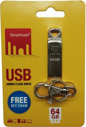 Strontium USB Ammo 64 GB Pen Drive Compatible with Netbook, Desktop Computer, Audio Player, Laptop USB 3.0 Metal Case