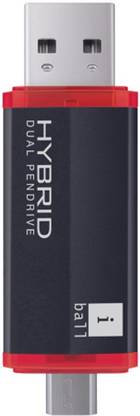iball Hybrid Pen Drive- 16 GB OTG Drive Compatible with Desktop Computer, Tablet, Mobile, Television, Laptop USB 2.0 Plastic Case