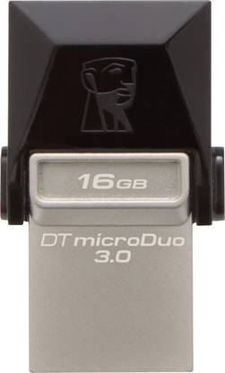 KINGSTON Data Traveler 3.0 MicroDuo 16 GB OTG Drive Compatible with Mobile USB 3.0 Plastic, Metal Case