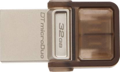 KINGSTON Data Traveler MicroDuo 32 GB OTG Drive Compatible with Netbook, Desktop Computer, Mobile, Tablet, Laptop USB 2.0 Plastic Case