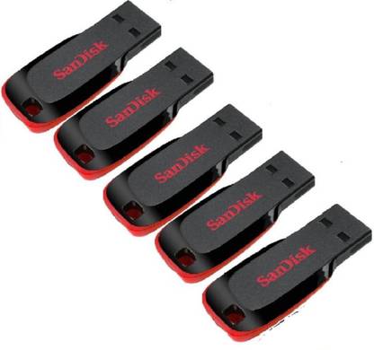 SanDisk 8 Gb Pen Drive Pack Of 5 8 GB Pen Drive Compatible with Desktop Computer, Audio Player, Television, Laptop USB 2.0 Plastic Case