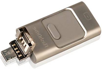 ROQ 3 IN 1 I FLASH DRIVE For iOS Android And PC 32 GB Pen Drive Compatible with Mobile, Laptop USB 2.0 Metal Case
