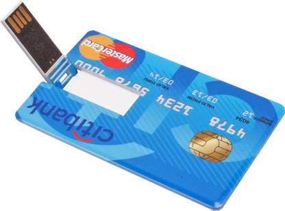 Asmis International Printed Bank ATM Card Shape Pen Drive 32 GB Pen Drive Compatible with Netbook, Desktop Computer, Tablet, Audio Player, Television, Laptop USB 2.0 Plastic Case