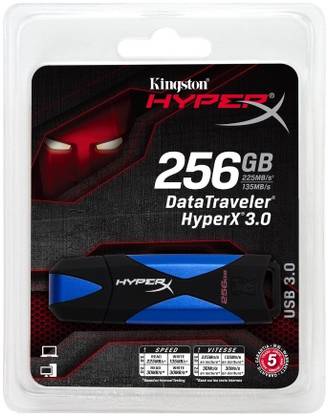 KINGSTON Digital DataTraveler HyperX 3.0 (DTHX30/256GB) 256 GB Pen Drive Compatible with Desktop Computer USB 3.0 Rubber Case