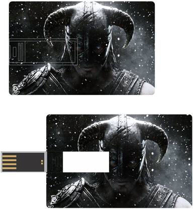 Print Shapes Skyrim killer head Credit Card Shape 8 GB Pen Drive Compatible with Desktop Computer, Laptop USB 2.0 Plastic Case