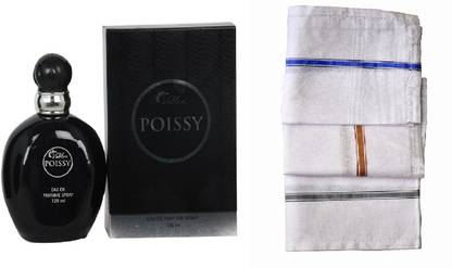 Vablon Poissy Black Perfume 120ML + 3 Men Cotton Handkerchiefs Eau de Parfum - 120 ml