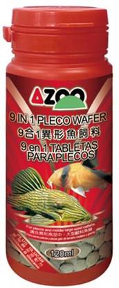 AZOO Pleco Wafers | 120ml - 50 Tabs | 9 in 1 Formula 0.05 kg Dry Young Fish Food