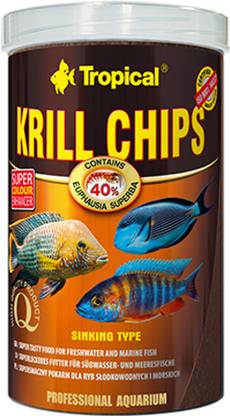 Tropical Krill Chips| Sinking Type (Super Tasty Food For FreshWater & Marine Fishes) | 0.25 l Dry Young Fish Food