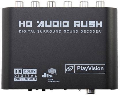 TECHGEAR Black 5.1 Audio Gear Dolby Digital Sound Decoder.RCA Output,DTS To Analog 5.1 Phone Converter