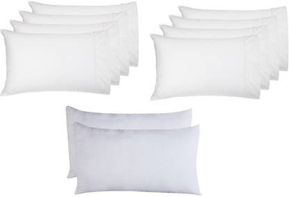 PUMPUM Polyester Fibre Sleeping Pillow Pack of 10 Solid Plain