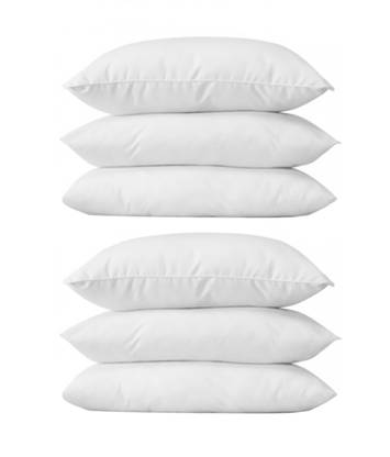MEHAR HOME Polyester Fibre Solid Bed/Sleeping Pillow Pack of 6