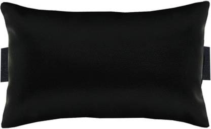 ACM Leather Cushion Pillow Head & Neck Rest Medium Back Office Chair Black Cotton Solid Sleeping Pillow Pack of 1