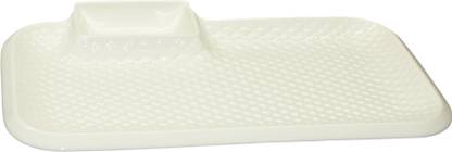 White Gold 914 Chip & Dip 12" Rectangle Porcelain Platter Plate