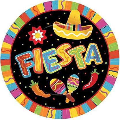 Amscan Fiesta Fun Banquet Dinner Plates Plate