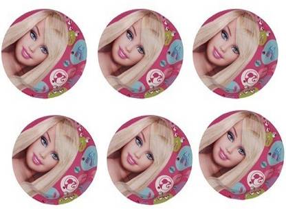 FUNCART Barbie Theme 7 Inches Plates Tray