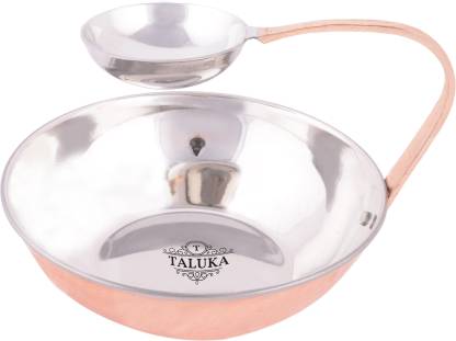 TALUKA (6.5" x 5" Inches) Pure Copper Chip and Dip Plate Panner Tikka Plate Chip & Dip Tray