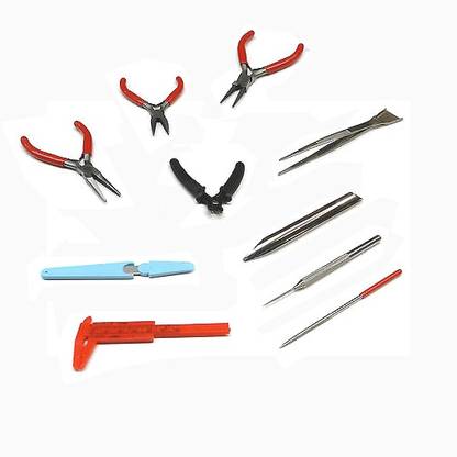 DIY Crafts™ Beading Tool Kit 10pc Jewelry Making Tools with Bead Beaders Hand Round Nose Plier