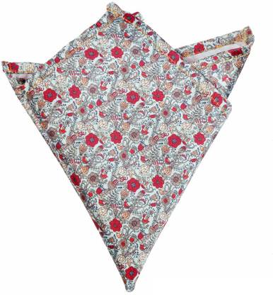 Blacksmithh Floral Print Satin Blend Pocket Square
