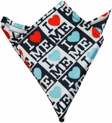 Blacksmithh Iloveme Printed Design Graphic Print Satin Blend Pocket Square