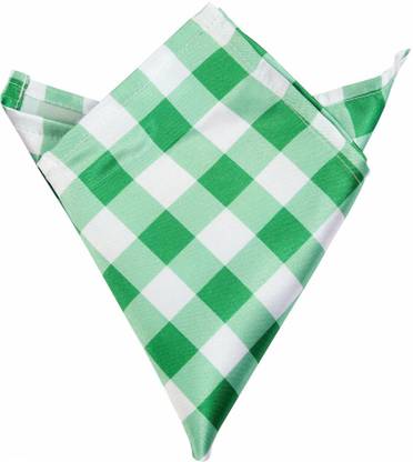 Blacksmithh Green Checks Printed Design Checkered Satin Blend Pocket Square
