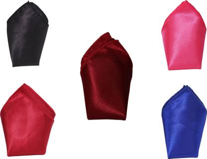 AIR FASHION Solid Poly Silk Pocket Square