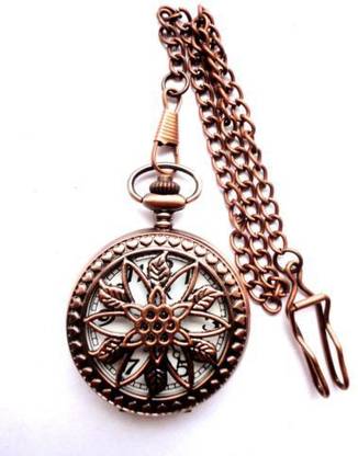 Craftstoreindia White Vintage Antique cv6 Chrome-Plated Sterling Silver Pocket Watch Chain