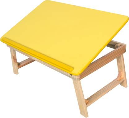 Safeway Electric Yellow Solid Wood Portable Laptop Table