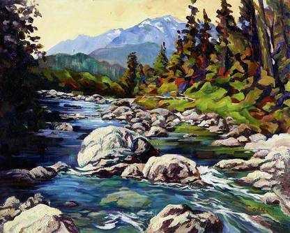 Mountain River Paper Print