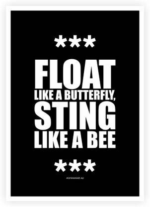 Muhammad Ali Float like a Butterfly Quotes Paper Print