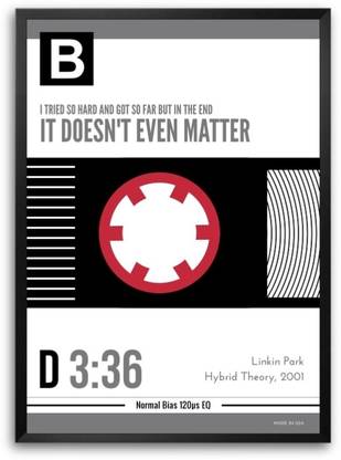 Linkin Park, Hybrid Theory Music Cassette Typography Framed Poster Paper Print