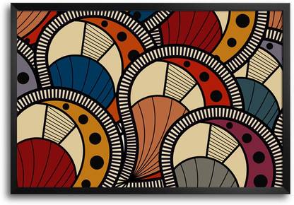 Abstract Shapes Drawing Laminated Framed Paper Print